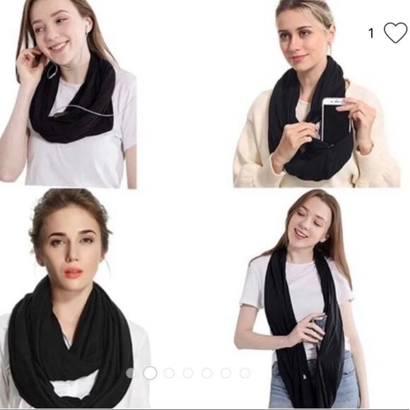 Beyond Yoga Hidden zipper Pocket for cellphone Infinity Scarf black NWTs - Picture 6 of 11